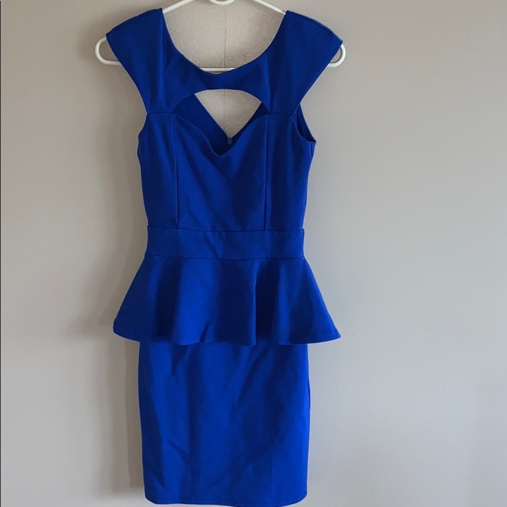 tight blue dress